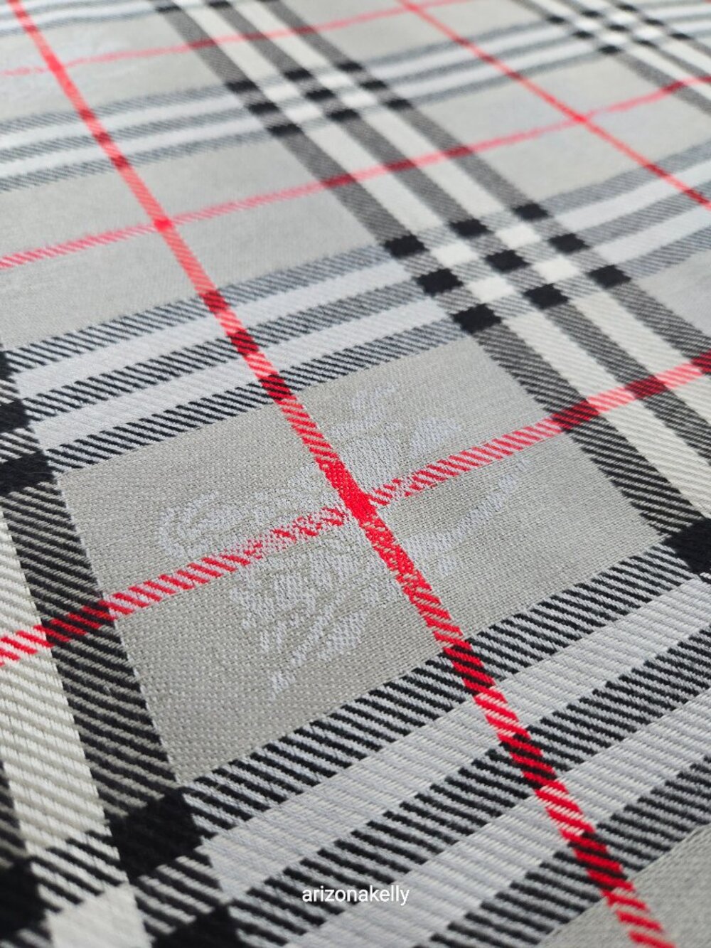 Burberry Grey Nova Check Plaid Scarf With Jacquard Branding & Equestrian Knight - Picture 3 of 13